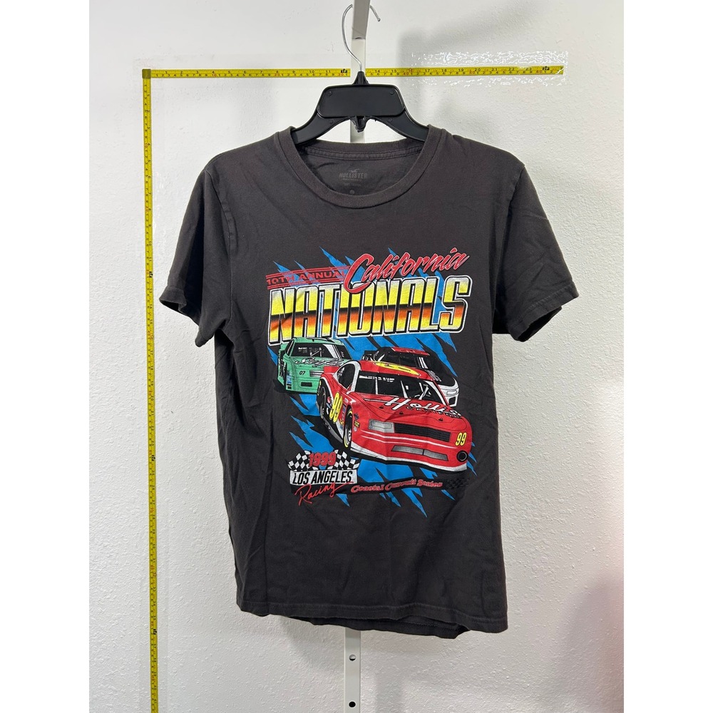 Hollister California Nationals Racing Graphic T-Shirt Mens Small Black 1999 LA